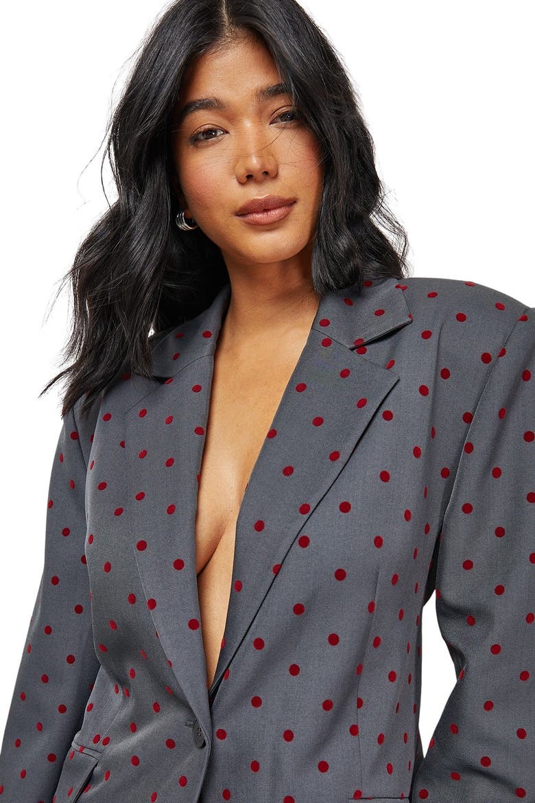 Velvet Spot Blazer, Alternate, color, Grey