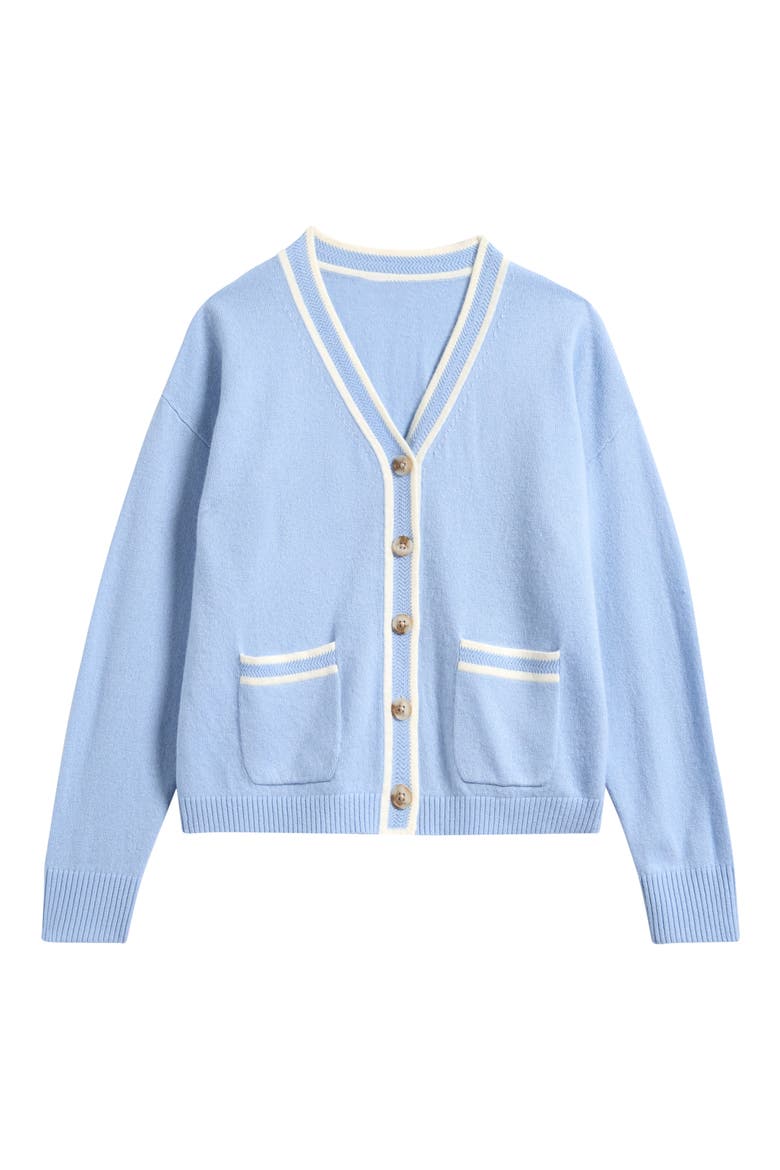 Kids' Eloise Pocket Wool & Cashmere Blend Cardigan, Main, color, PALE BLUE