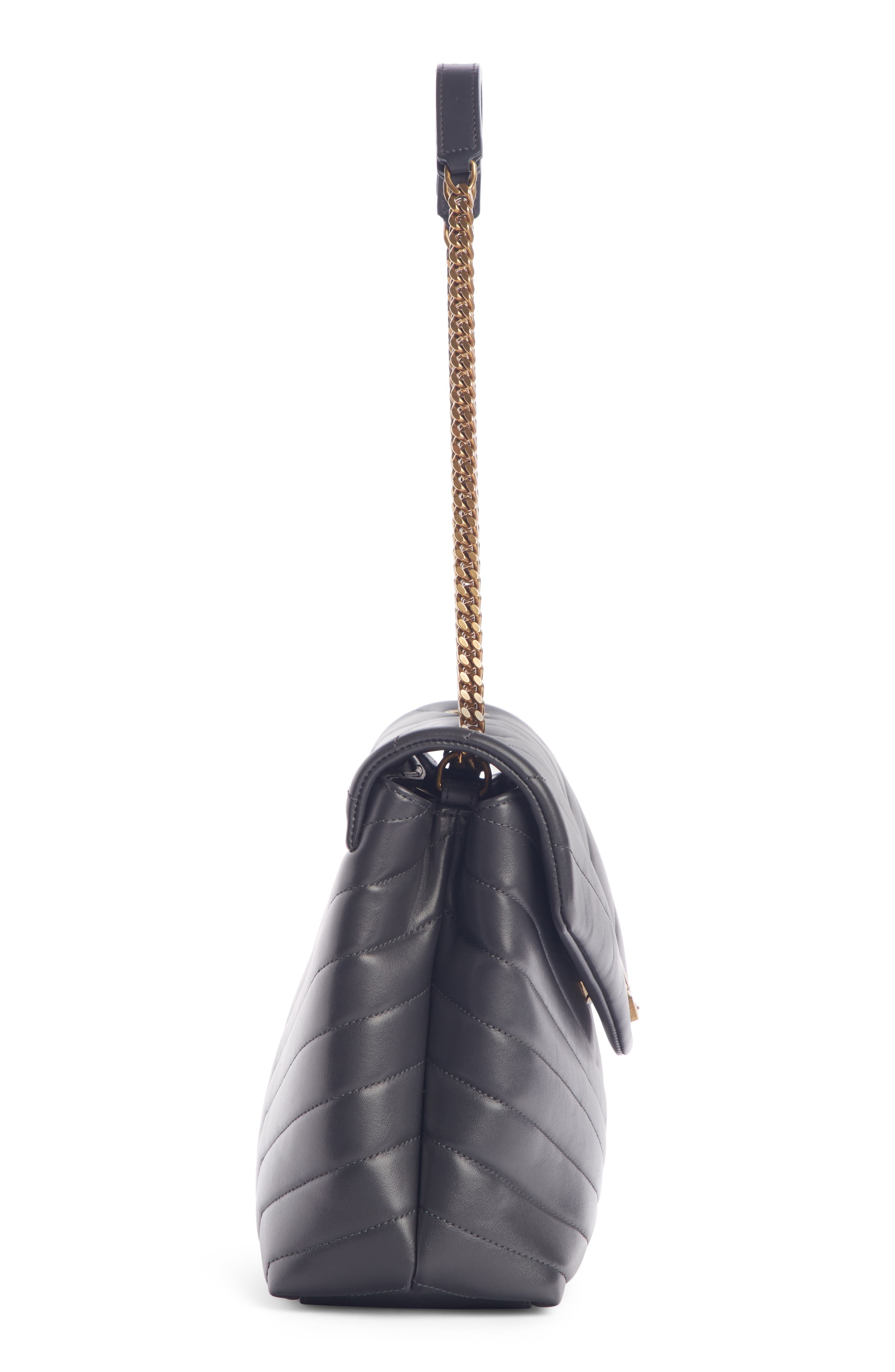 Medium Loulou Matelassé Leather Shoulder Bag, Alternate, color, DARK SMOG