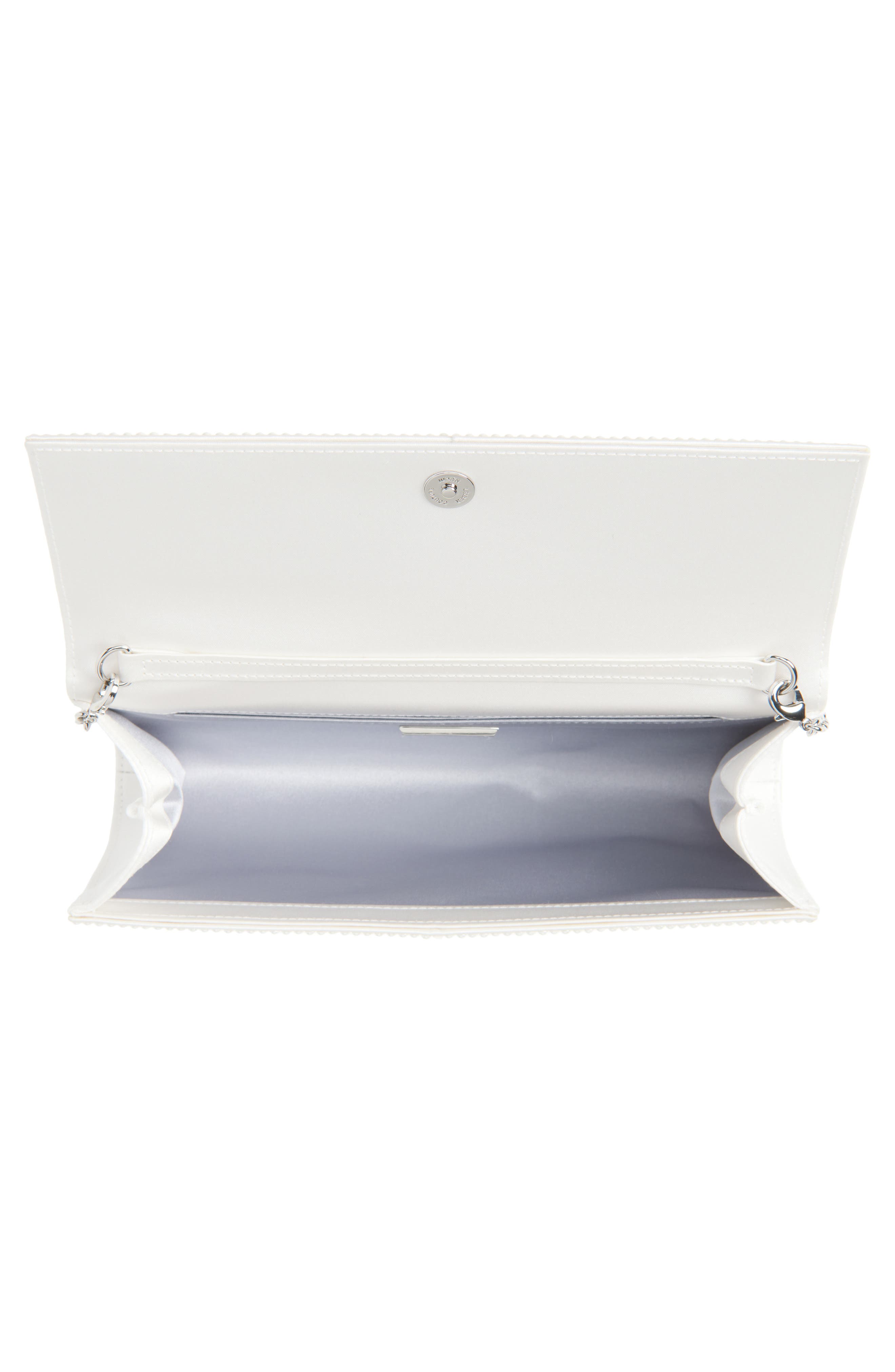 JUDITH LEIBER COUTURE Perry Faux Pearl Embellished Clutch, Alternate, color, Silver Pearls