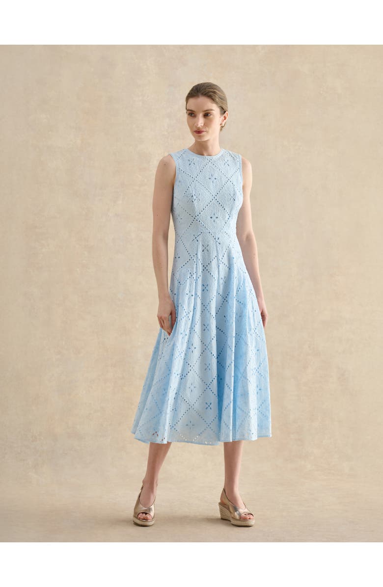 HOBBS LONDON Lexia Embroidered Dress, Main, color, Paleblue