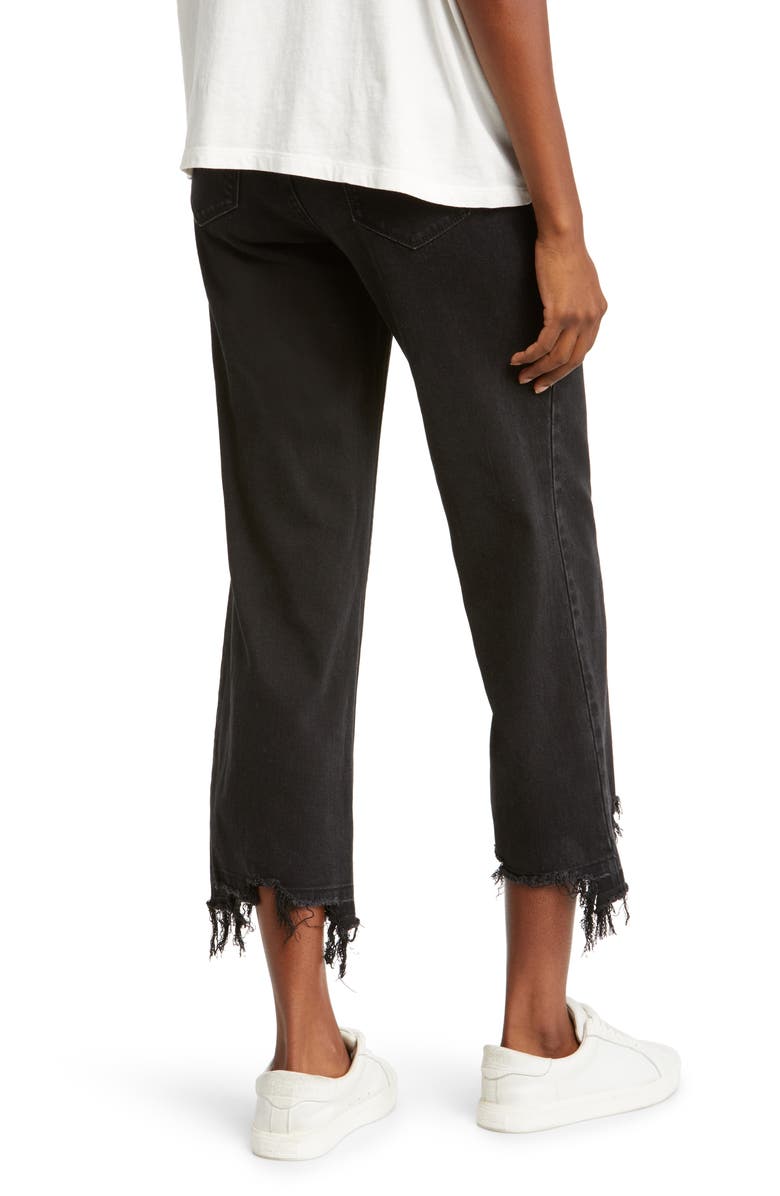 1822 Denim Frayed Wide Leg Maternity Jeans, Alternate, color, 