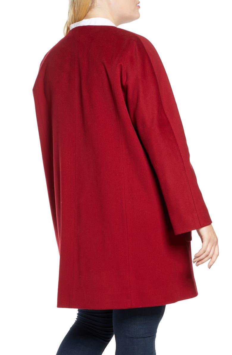 Fleurette Collarless Car Coat, Alternate, color, 