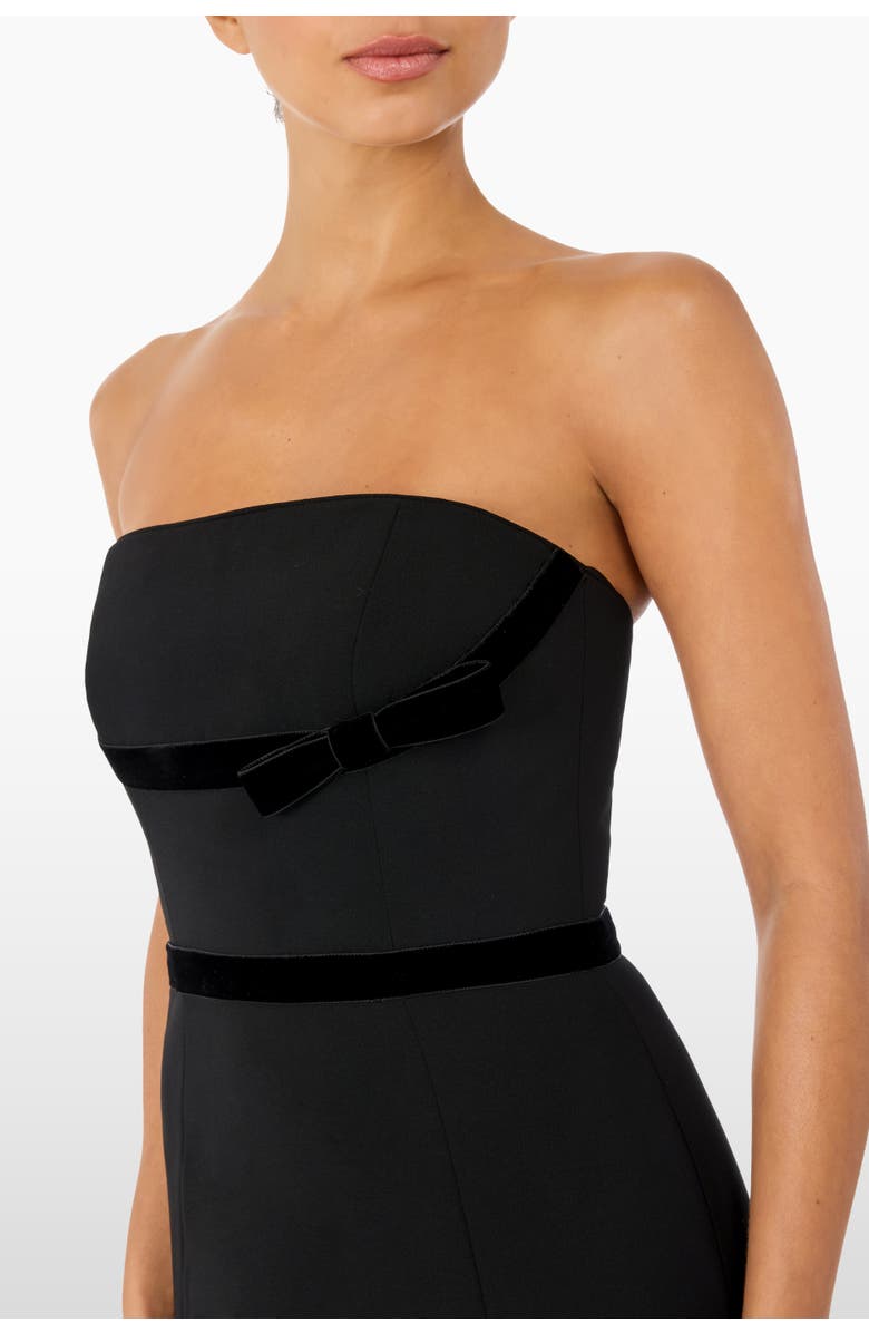 Jenny Packham Pamela Bow-Detail Strapless Maxi Dress, Alternate, color, Liquorice