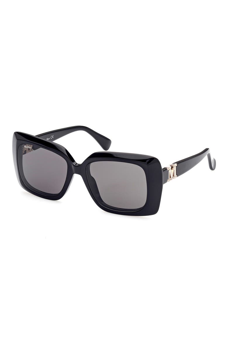 54mm Rectangular Sunglasses, Alternate, color, BLACK/ SMOKE