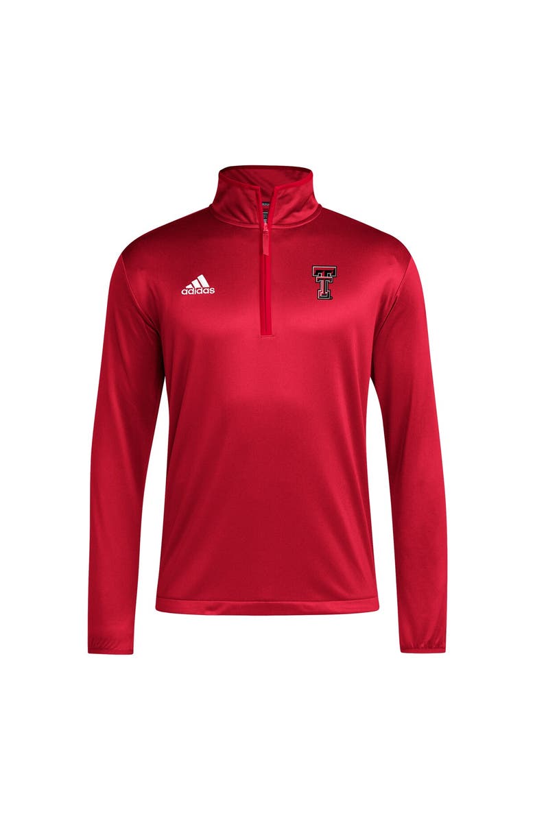 adidas Men's adidas Red Texas Tech Red Raiders 2024 Coaches Sidelines AEROREADY Quarter-Zip Jacket, Alternate, color, Red