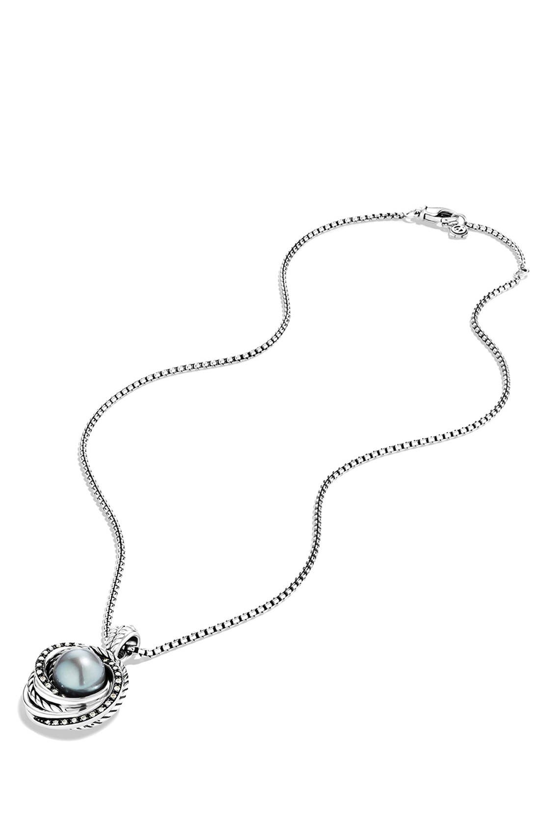 David Yurman 'Crossover' Pearl Pendant with Diamonds on Chain (Women ...