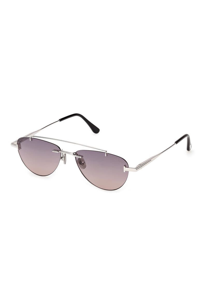 Astor 55mm Gradient Pilot Sunglasses, Alternate, color, PALLADIUM / SMOKE TO SAND LENS