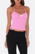Tiger Mist Celestine Embroidered Butterfly Halter Top