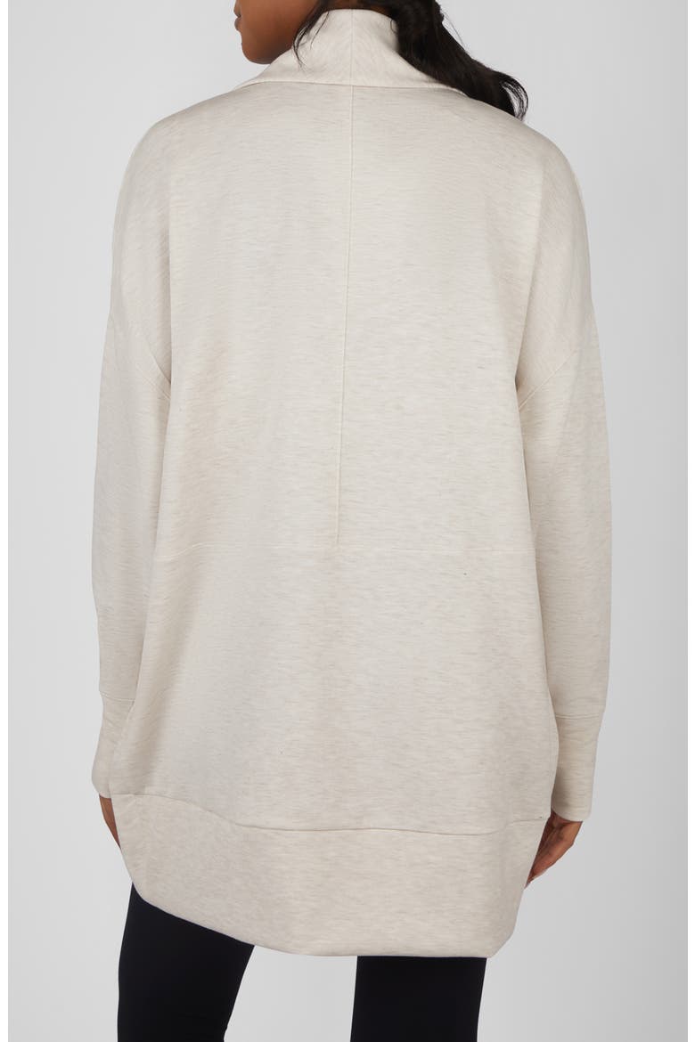 London Open Front Scuba Knit Cardigan, Alternate, color, HEATHER CRYSTAL GRAY