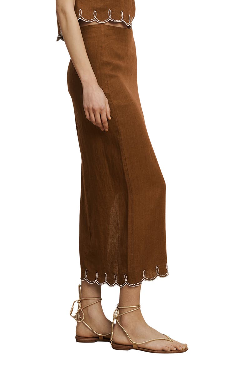 Malou Scallop Maxi Skirt, Alternate, color, DEEP OCHRE