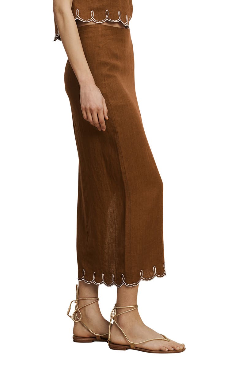 Veronica Beard Malou Scallop Maxi Skirt, Alternate, color, Deep Ochre