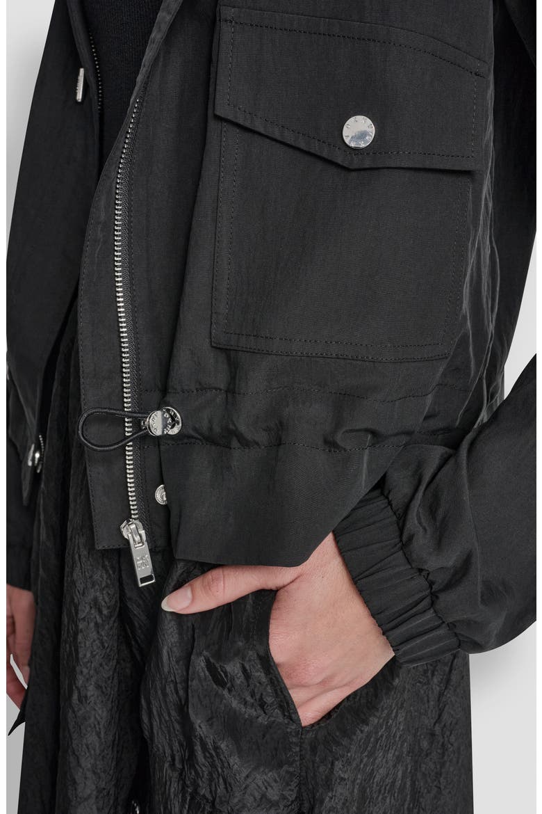Studded Hooded Anorak, Alternate, color, BLACK