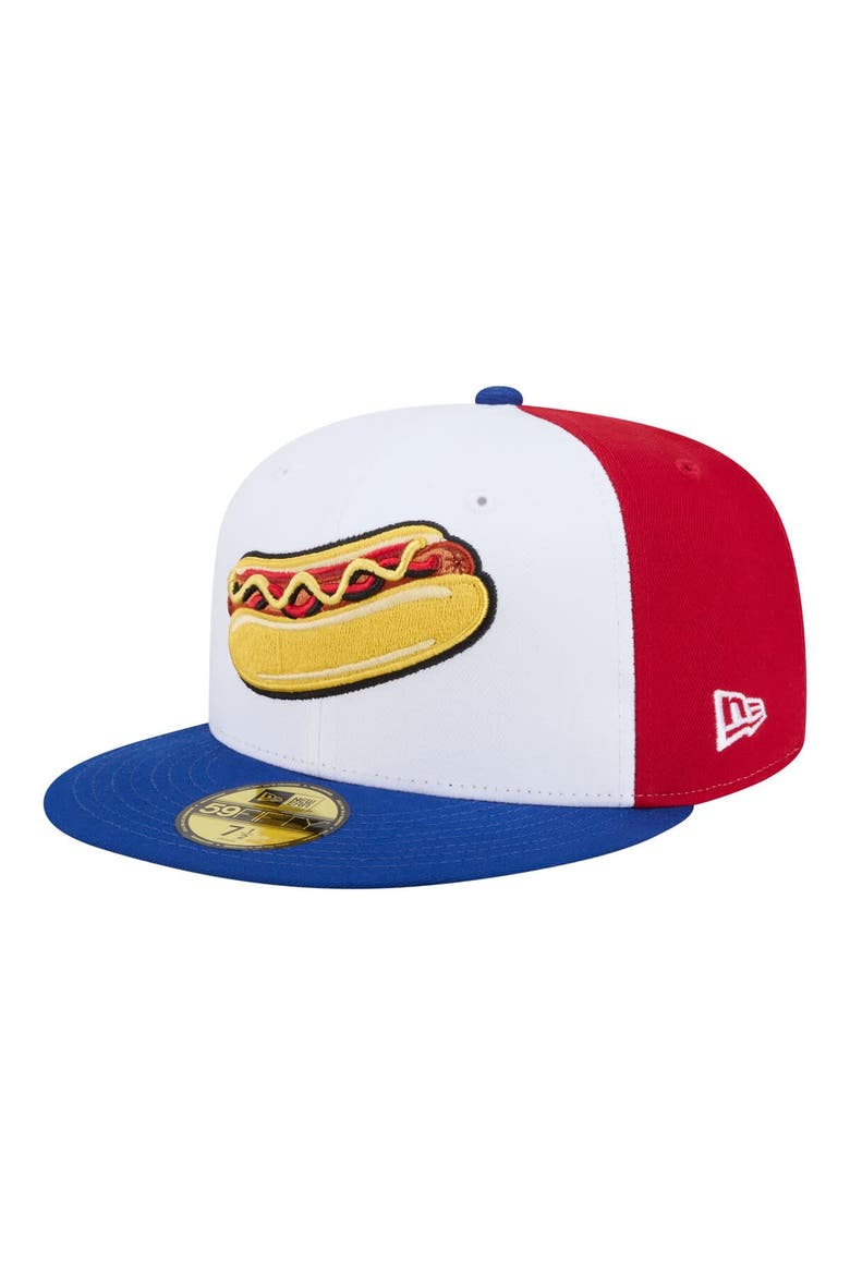 Men's New Era  Red/White/Blue Reading Fightin Phils Minor League Theme Nights 59FIFTY Fitted Hat, Main, color, White