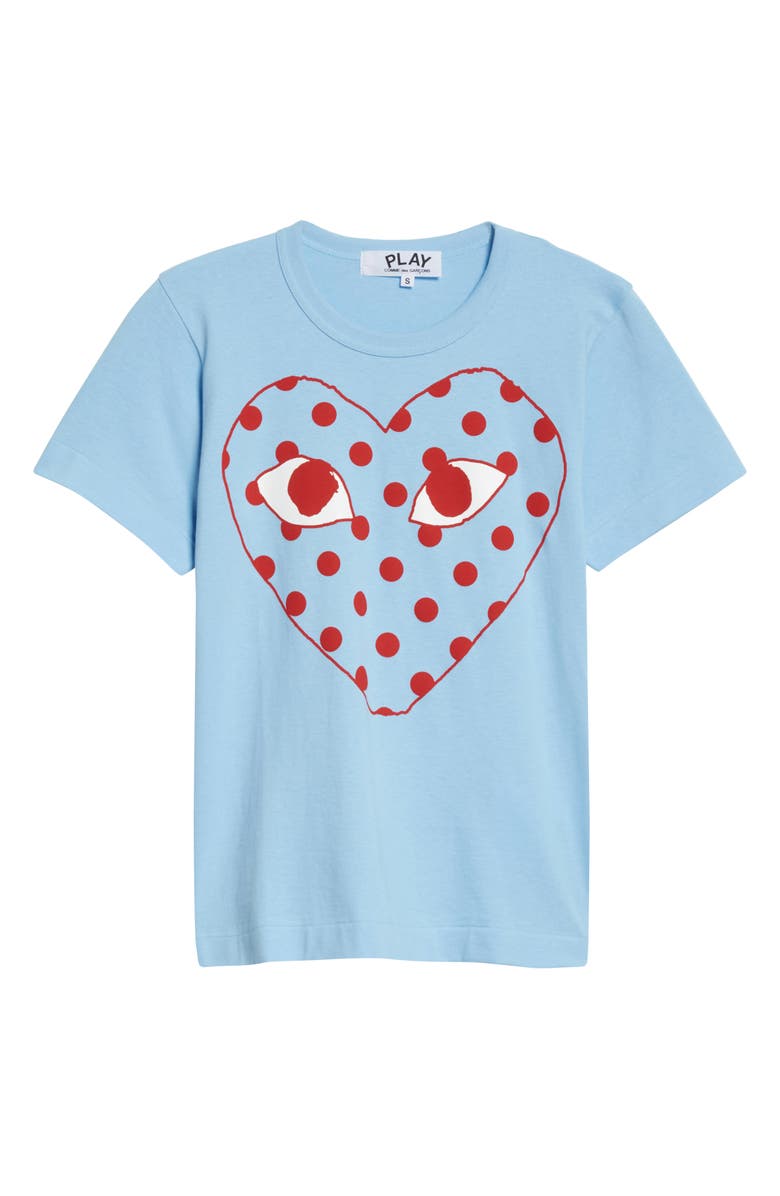 Comme des Garçons PLAY Polka Dot Heart Graphic Tee, Alternate, color,