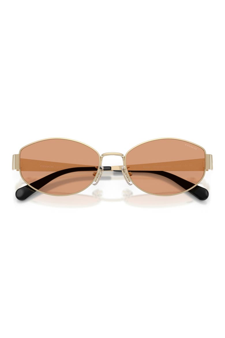 57mm Irregular Sunglasses, Alternate, color, LIGHT GOLD / LIGHT BROWN