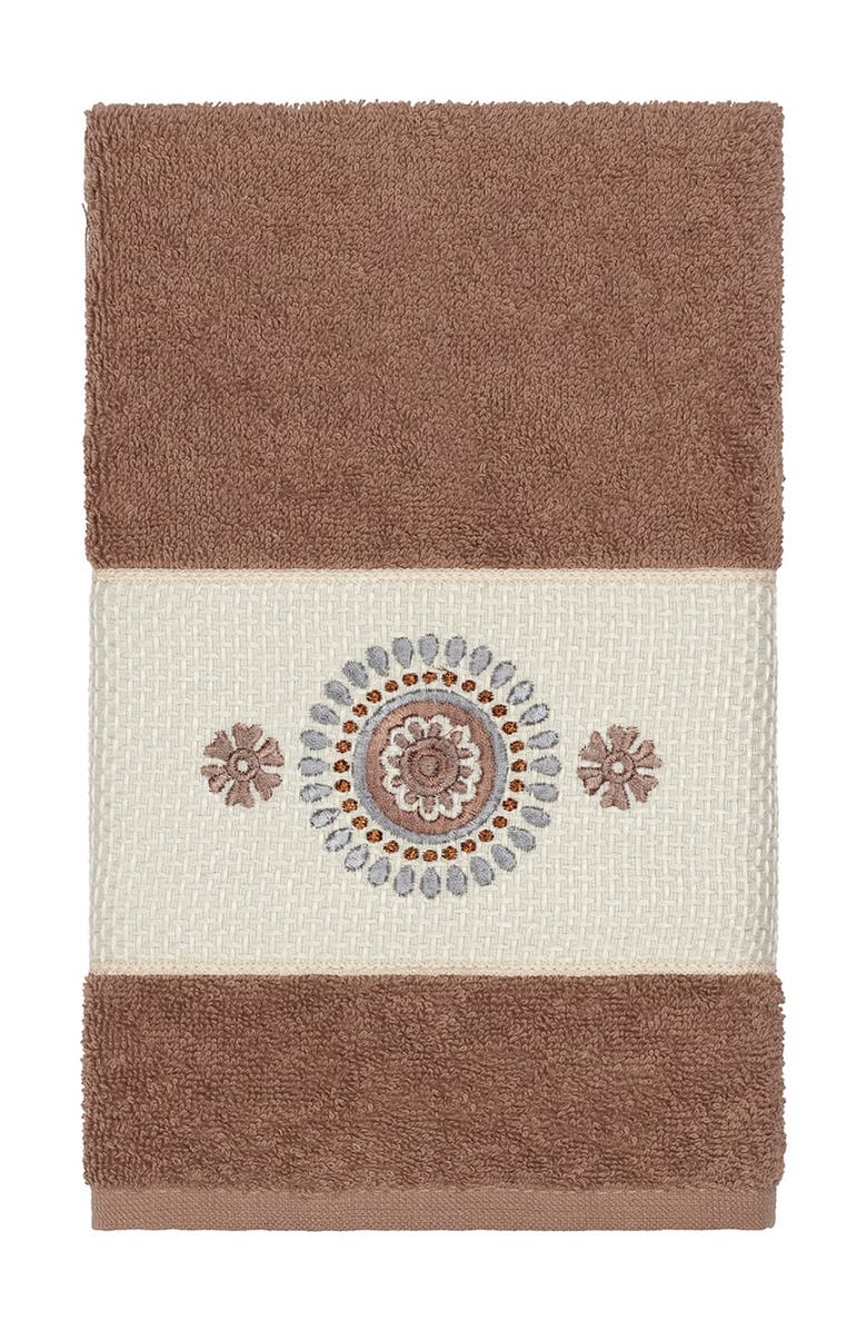 Linum Home Textiles Isabelle 3-Piece Embellished Towel Set - Latte, Alternate, color, Latte