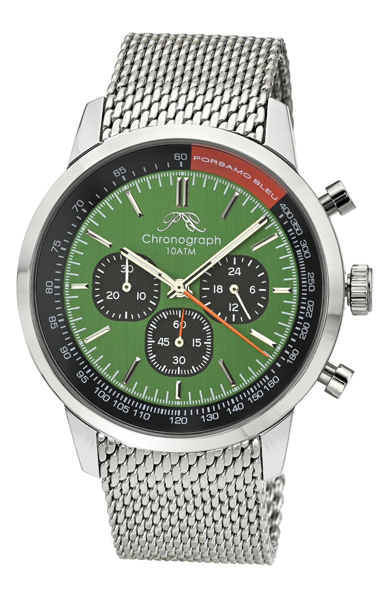PORSAMO BLEU Simon Mesh Strap Chronograph Watch, 44mm