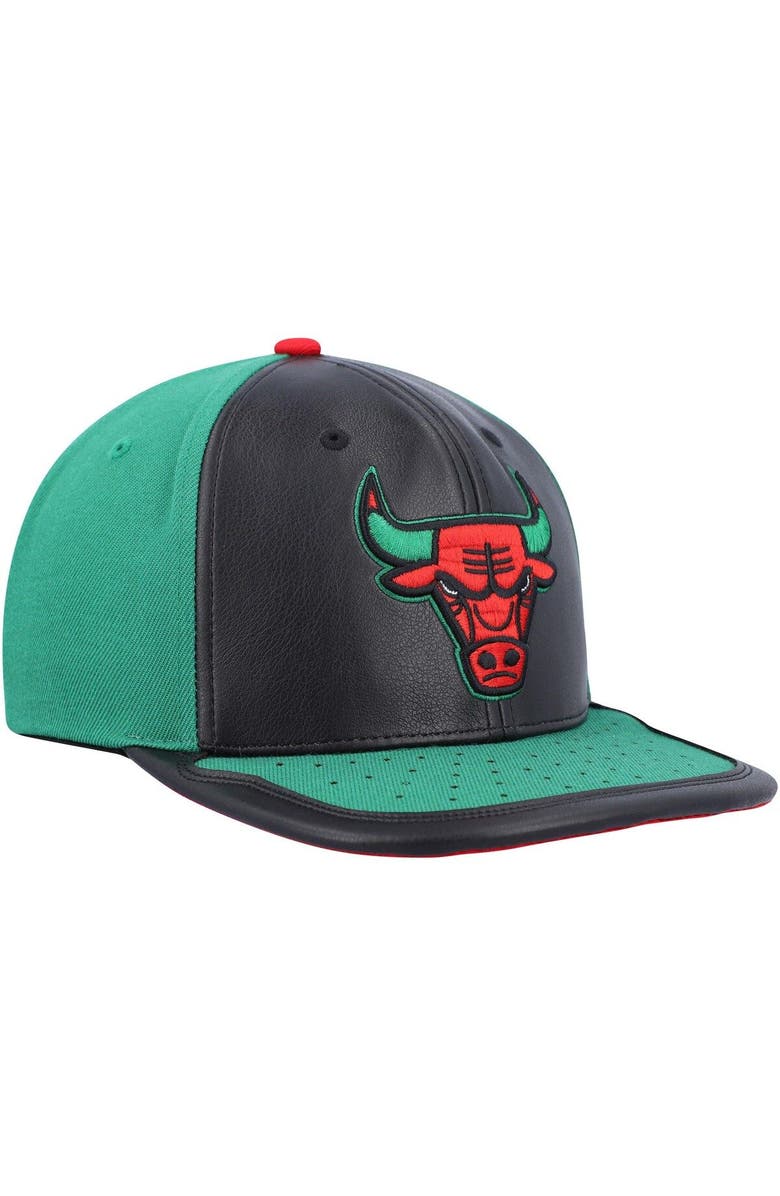 Mitchell & Ness Men's Mitchell & Ness Black/Green Chicago Bulls Day One Snapback Hat, Alternate, color, Black
