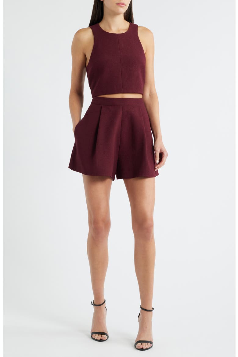 Sanibel Crop Top & High Waist Shorts Set, Main, color, HEROINE
