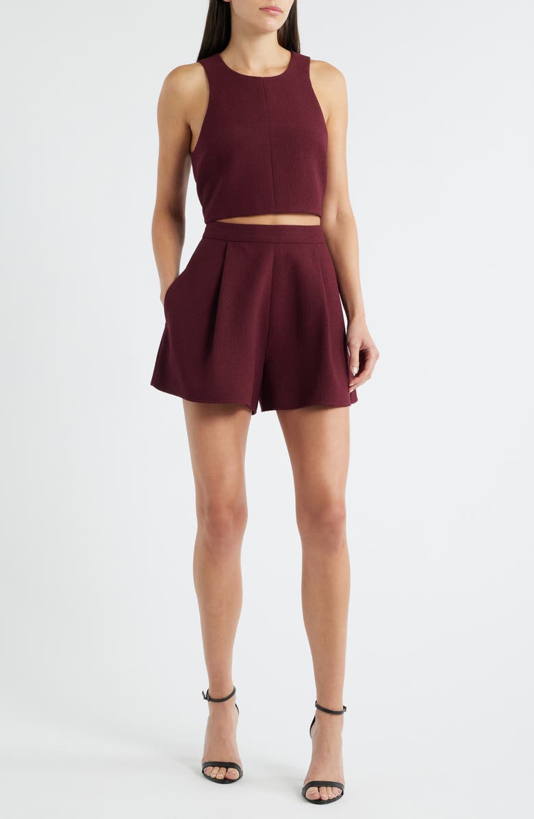Black Halo Sanibel Crop Top & High Waist Shorts Set, Main, color, Heroine