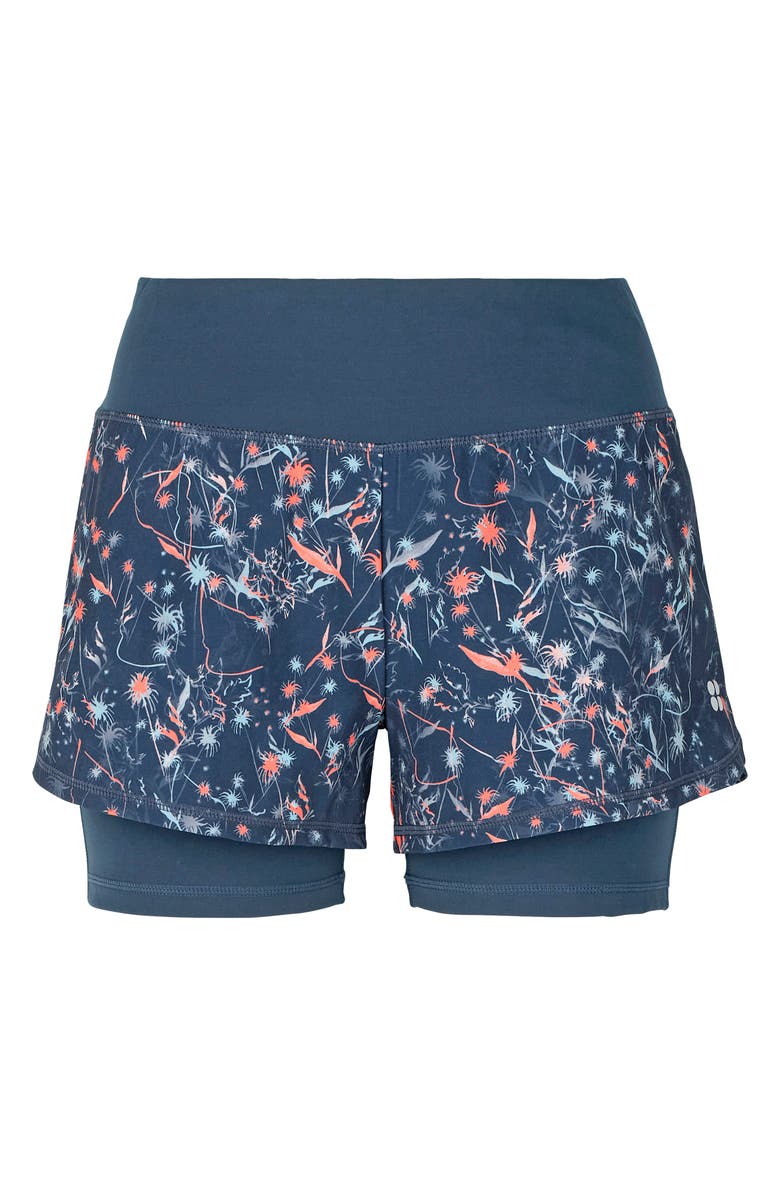 Sweaty Betty Challenge Run Shorts, Alternate, color, Blue Mystical Floral Print