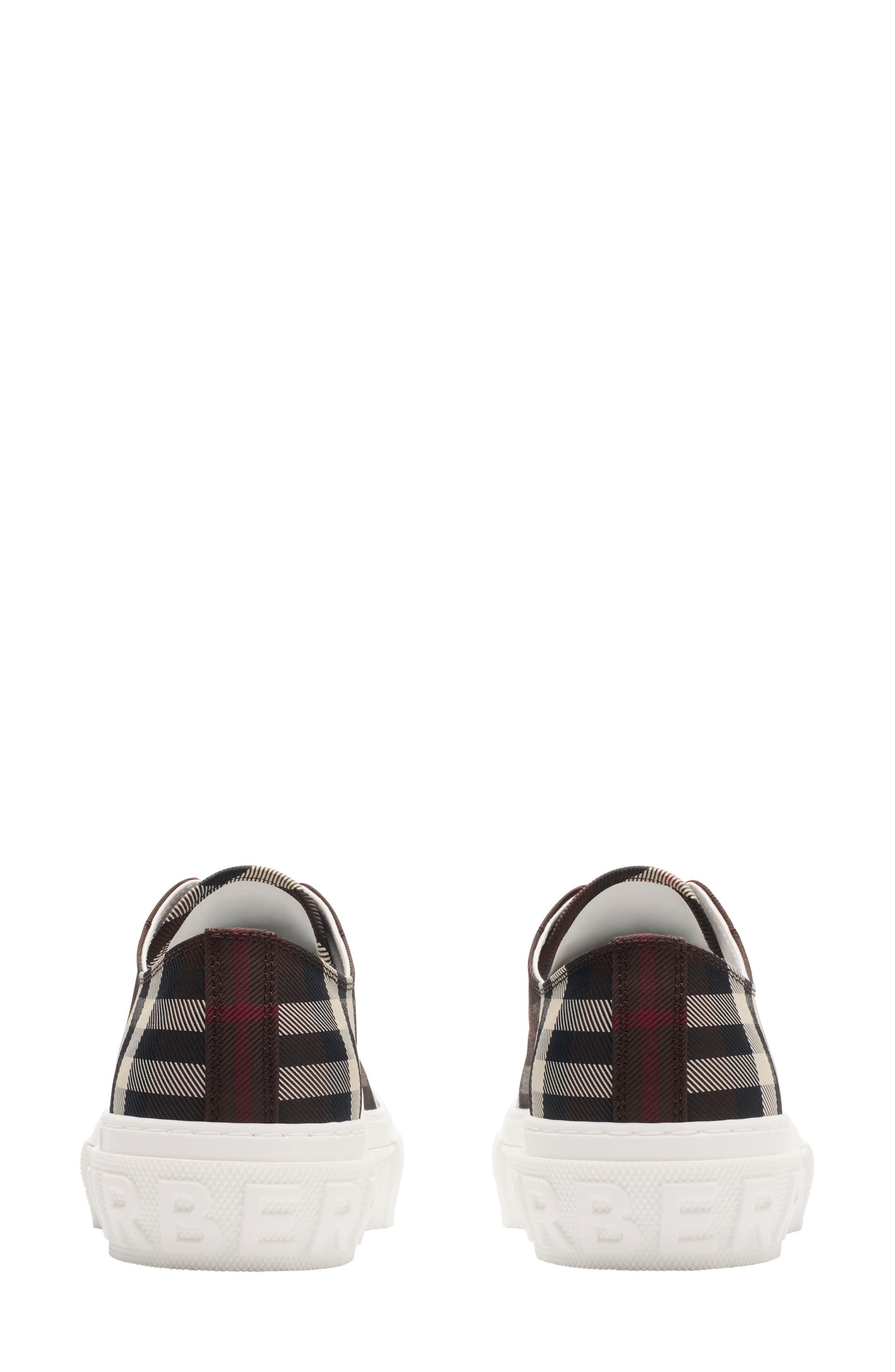 Burberry Jack Check Low Top Sneaker, Alternate, color, Mahogany Ip Check