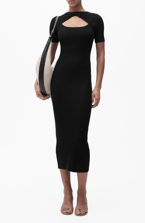 Keyhole Rib Midi Dress