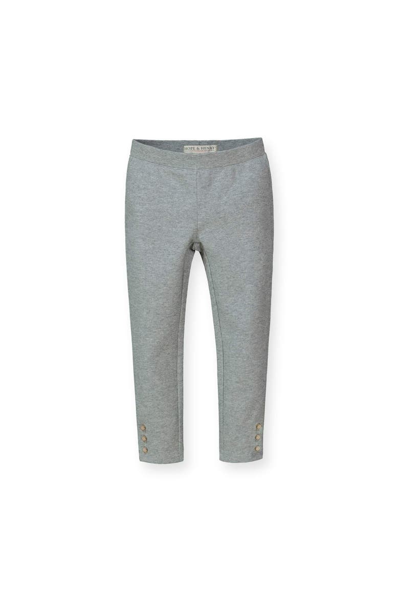 Baby Girls' Button Cuff Ponte Pant, Infant, Alternate, color, Heather Grey Button Cuff