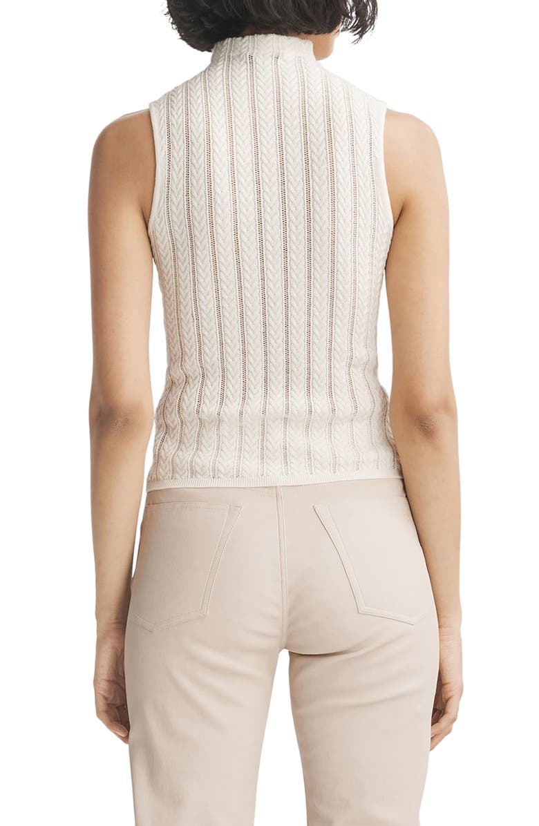 rag & bone Christina Funnel Neck Sleeveless Wool Blend Pointelle Sweater, Alternate, color, 
