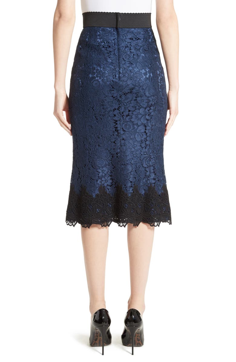 Dolce&Gabbana Lace Pencil Skirt, Alternate, color,