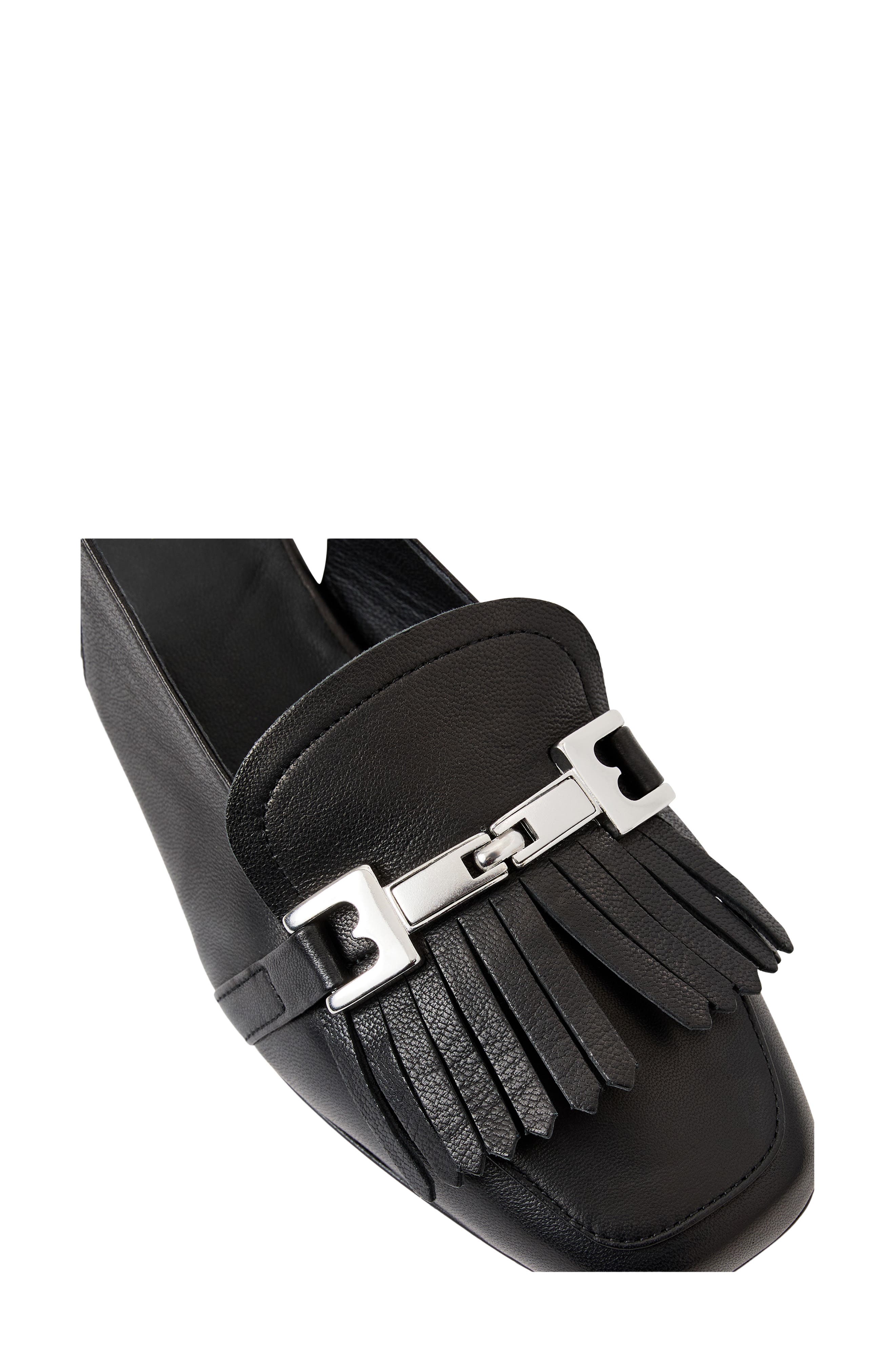 Bruno Magli Olive Slingback Kiltie Bit Loafer Pump, Alternate, color, Black