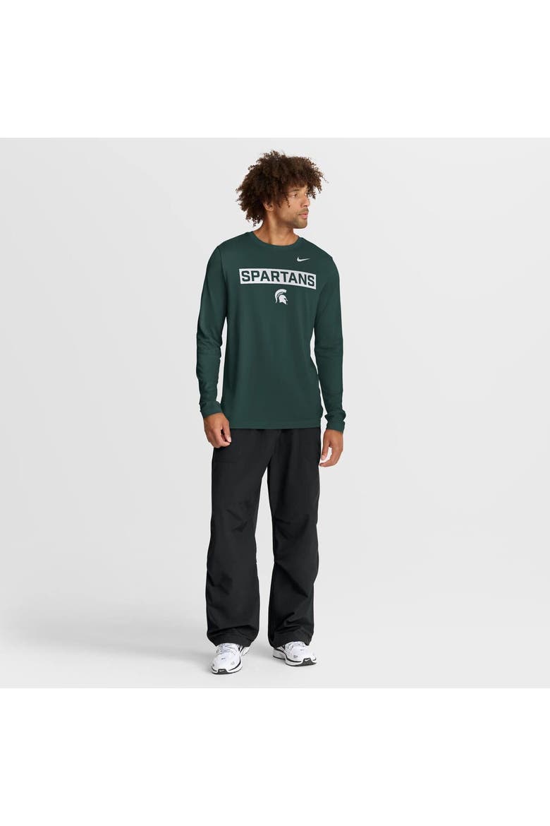 Men's Nike Green Michigan State Spartans Primetime Campus 2-Hit Legend Dri-FIT Long Sleeve T-Shirt, Alternate, color, Green