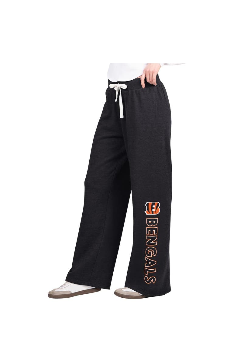G-III 4HER BY CARL BANKS Women's G-III 4Her by Carl Banks Black Cincinnati Bengals Field Wide Leg Sweatpants, Alternate, color, Black