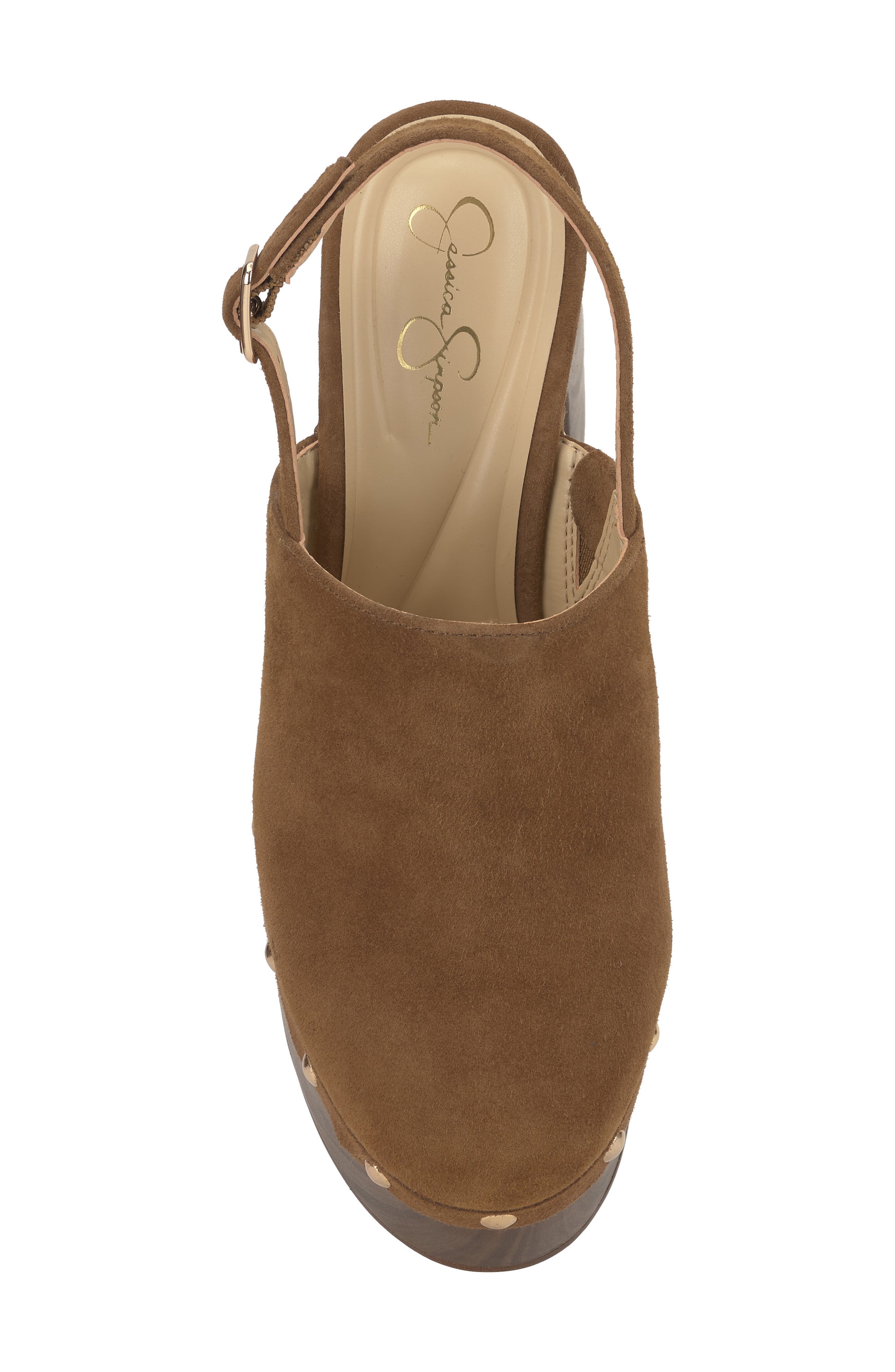 Jessica Simpson Caze Stud Platform Sandal, Alternate, color, Safari Brown