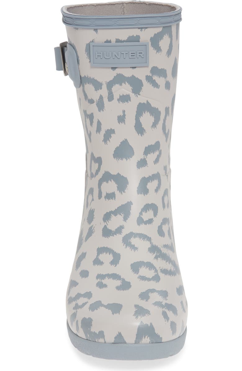Hunter Original Leopard Print Refined Short Rain Boot, Alternate, color,