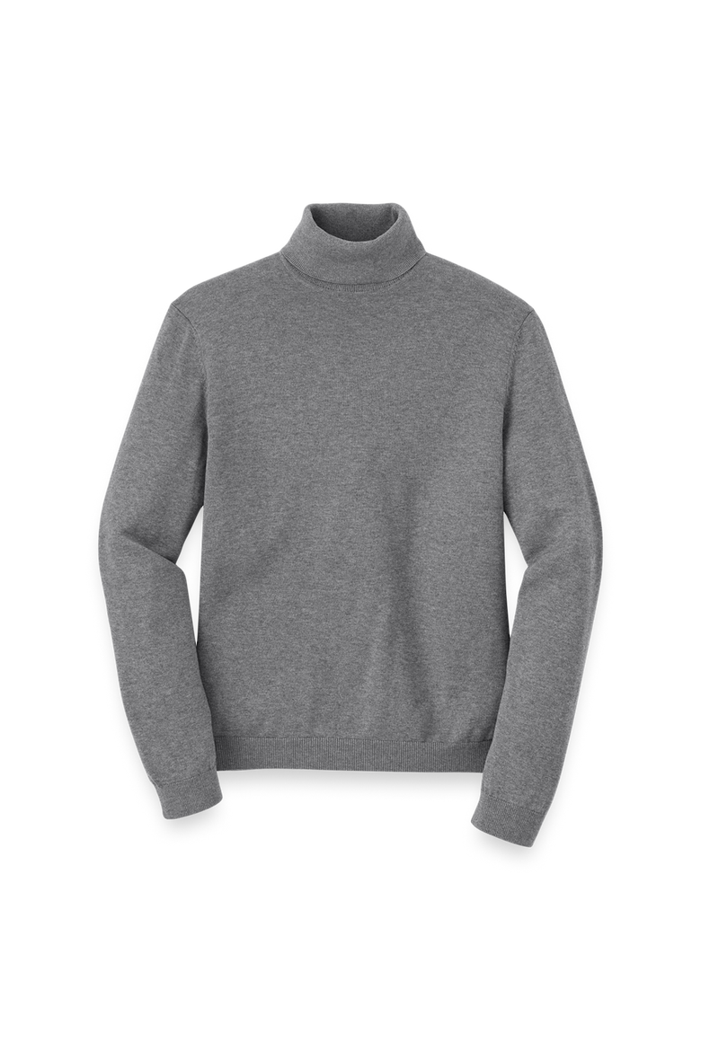 Supima Cotton Turtleneck, Main, color, Medium Grey
