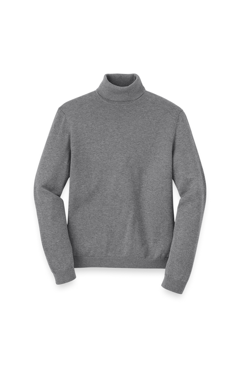 Paul Fredrick Supima Cotton Turtleneck, Main, color, Medium Grey