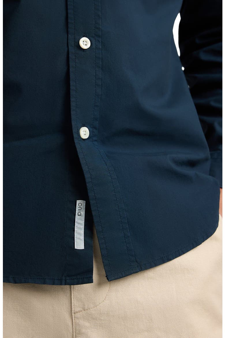 Poplin Long Sleeve Button Down Shirt, Alternate, color, MIDNIGHT