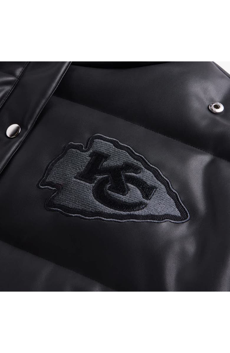 Off Season Women's  Black Kansas City Chiefs Faux Leather Puffer Jacket, Alternate, color, Black