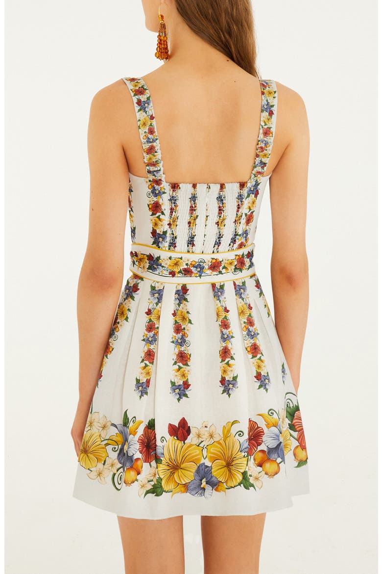 Tropi Floral Print Minidress, Alternate, color, TROPI OFF-WHITE