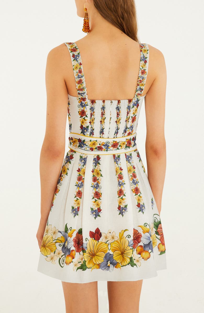 FARM Rio Tropi Floral Print Minidress, Alternate, color, Tropi Off-White