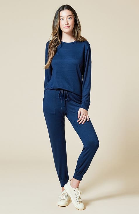 long sleeve relaxed jogger set | spicy moth scatter | organic cotton jersey