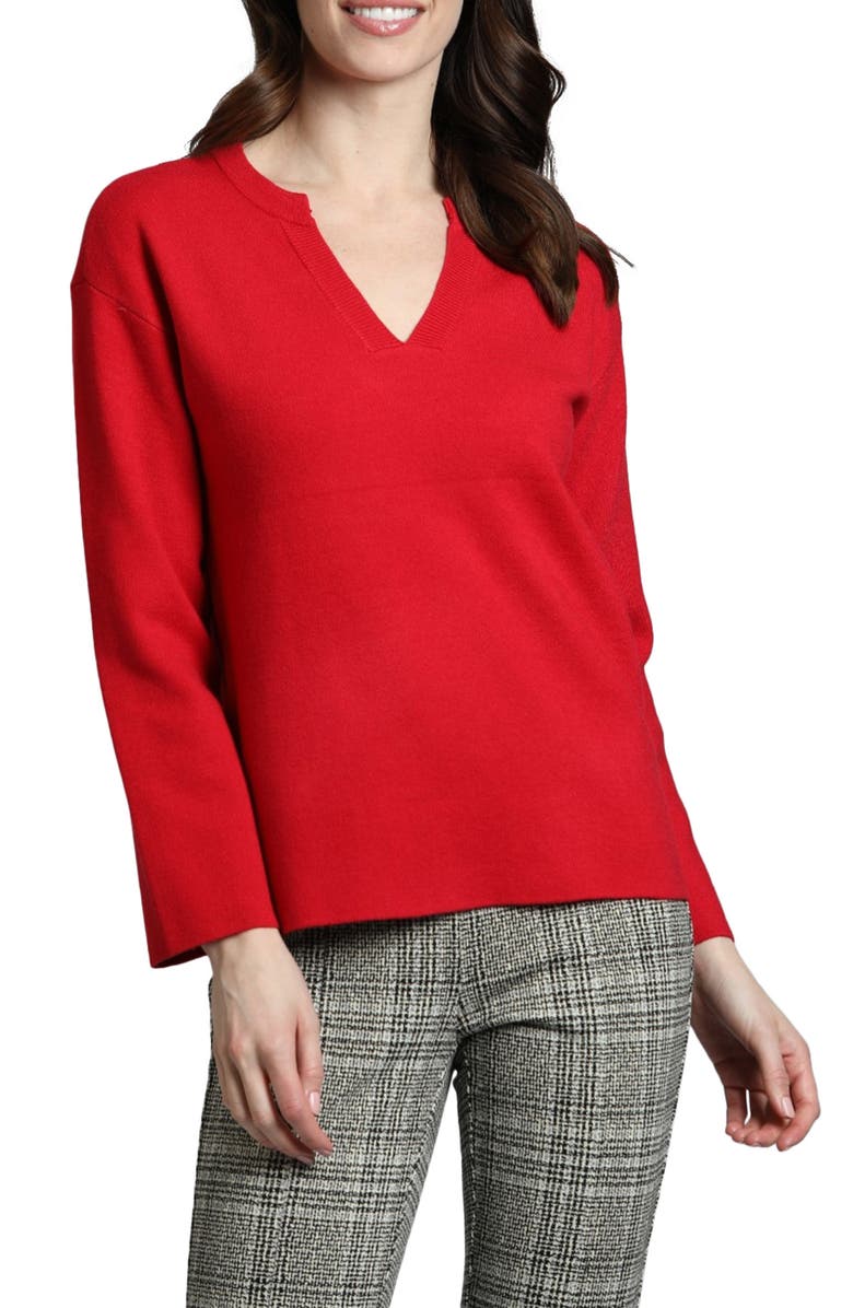 APNY V-Neck Sweater, Main, color, Red
