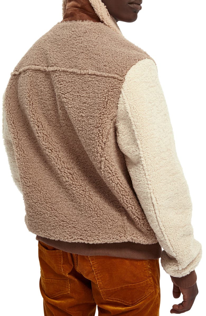 Scotch & Soda Colorblock Fleece Bomber Jacket, Alternate, color,