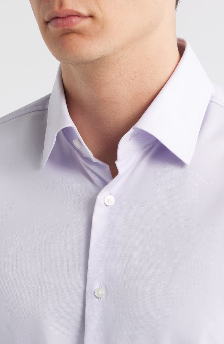 BOSS Hank Kent Slim Fit PerformanceTwill Dress Shirt, Alternate, color, Open Purple