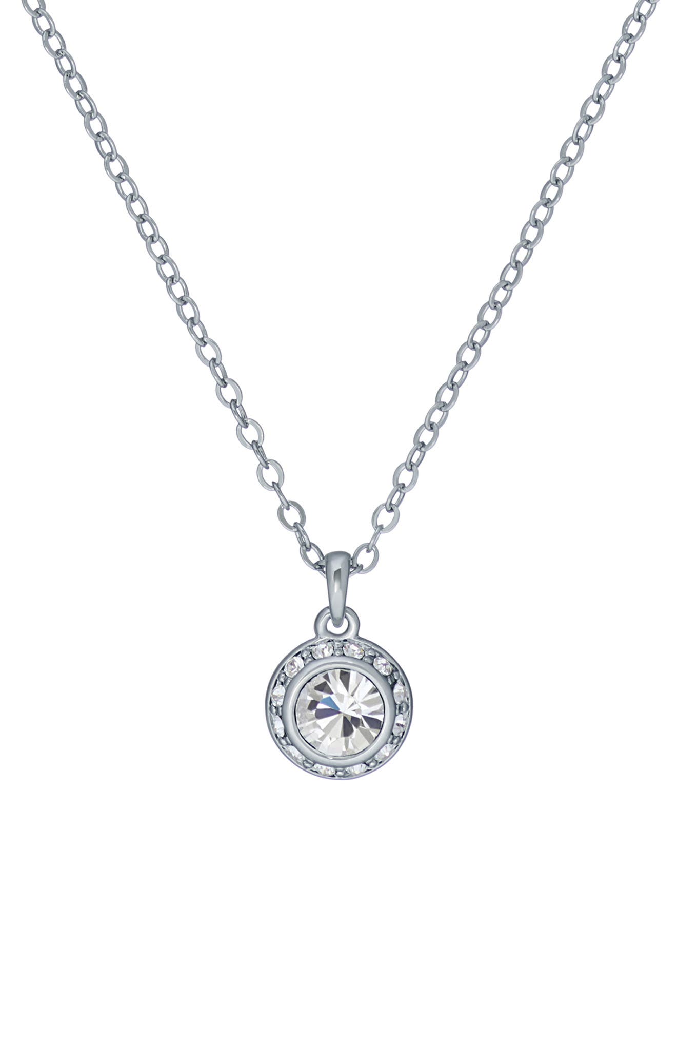 SILVER TONE CLEAR CRYSTAL