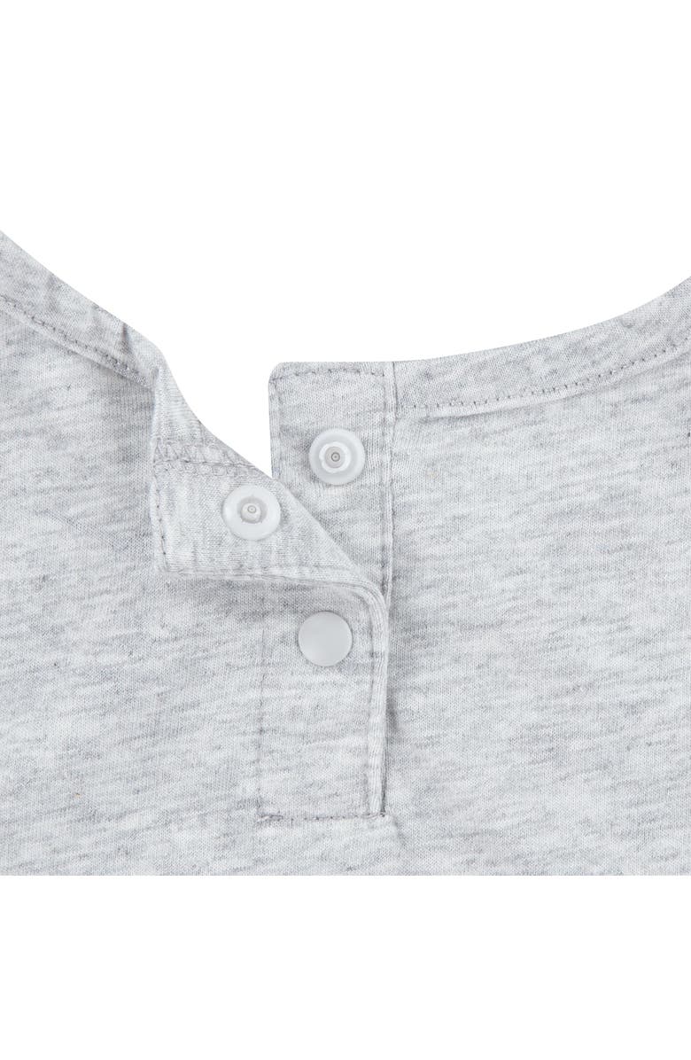 Nike Freeze Tag Ruffle Shoulder Cotton Graphic Romper, Alternate, color, 