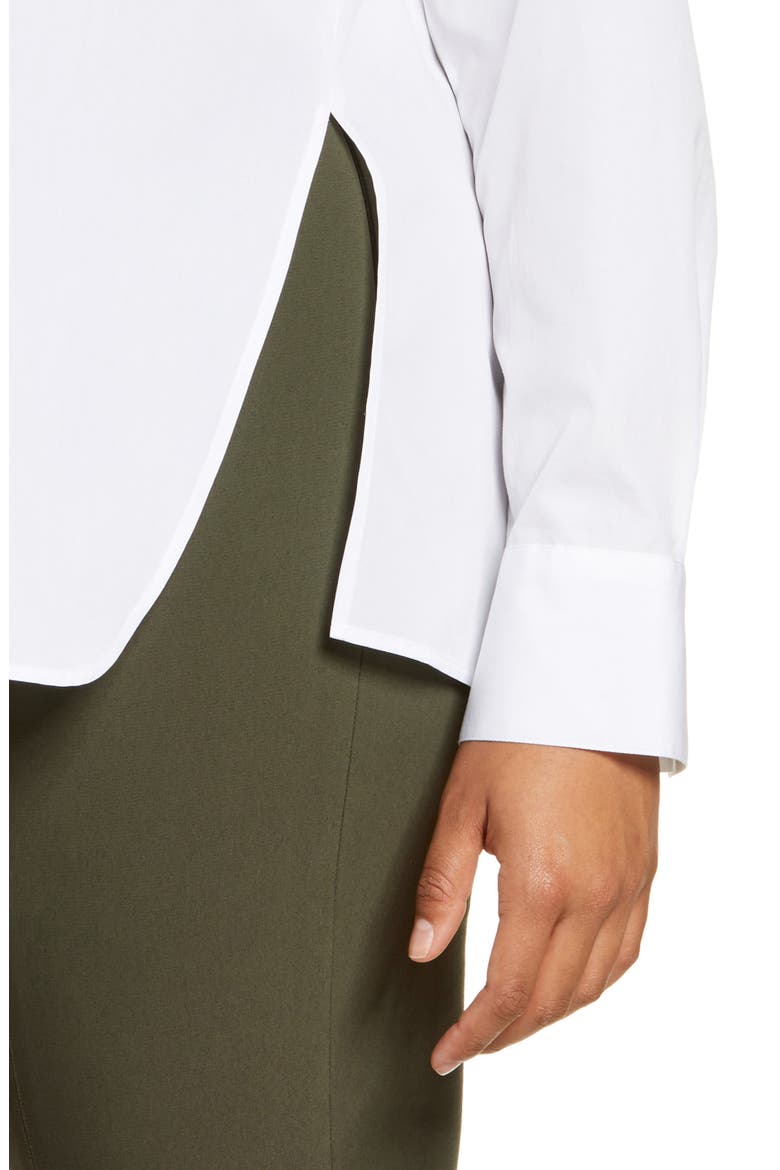 Cotton Poplin Button-Up Shirt, Alternate, color, OPTIC WHITE