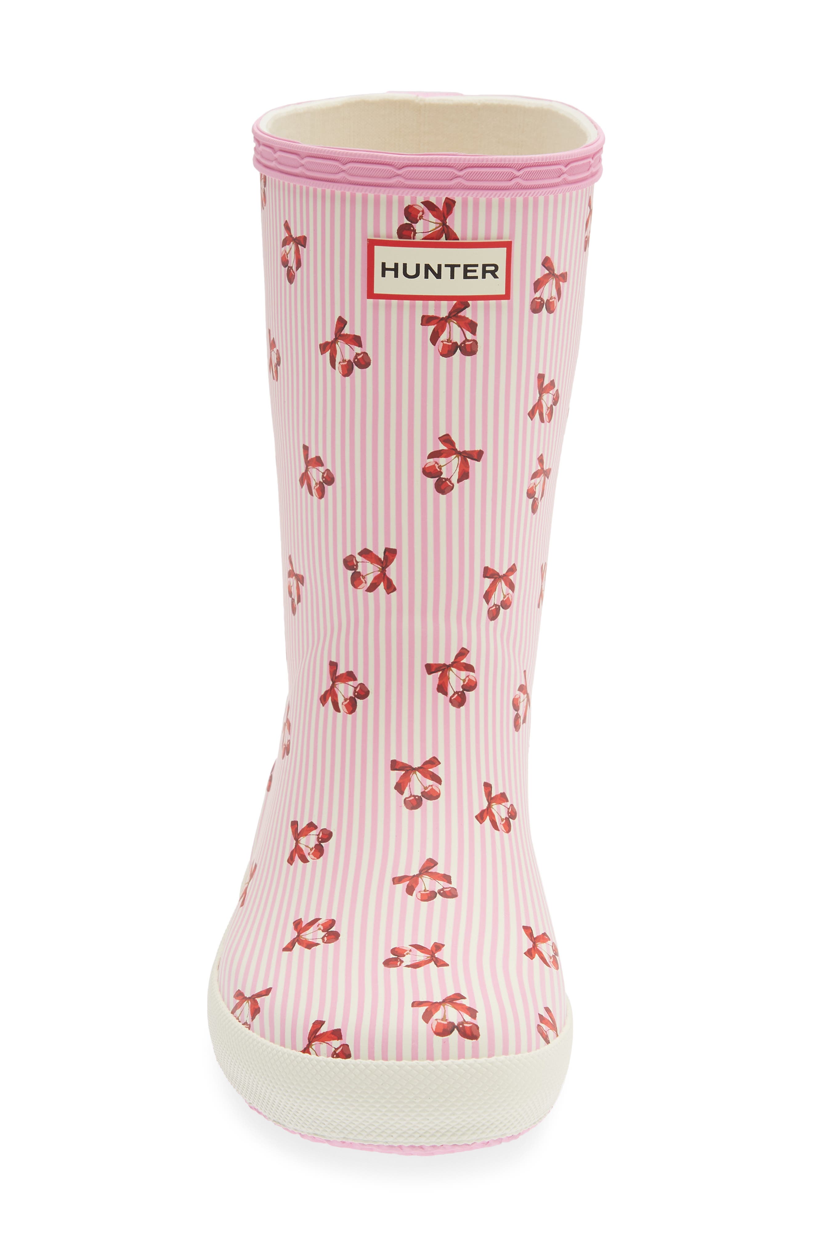 Kids' First Classic Rain Boot, Alternate, color, MEDIUM PINK/ CHERRIES